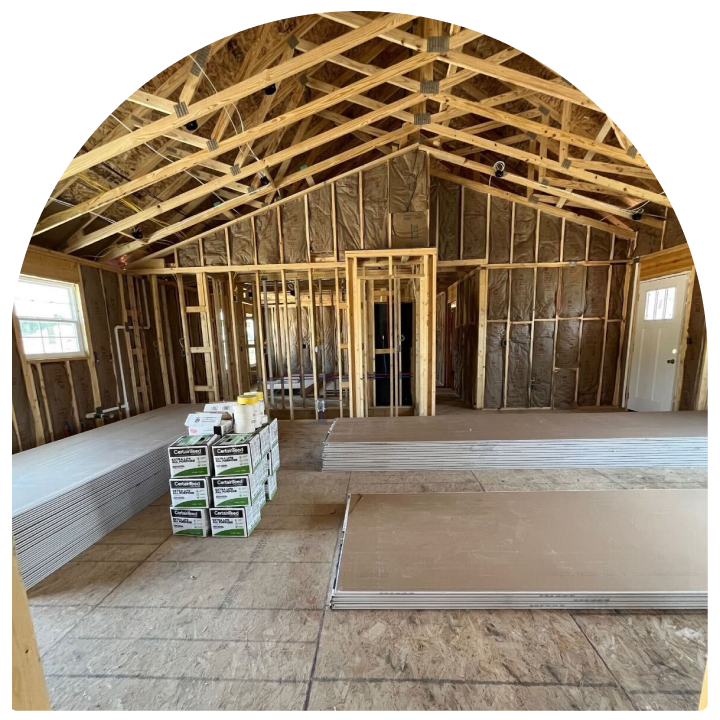 Chandra's home being built.
